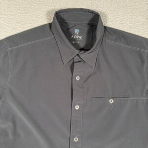Kuhl Shirt Mens Medium Gray Renegade Tufflex Lightweight Casual Preppy Outdoor